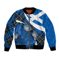 Scottish Thistle Tartan Bomber Jacket Scottish Alba Flag Style LT9 - Wonder Print Shop