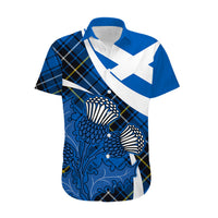 Scottish Thistle Tartan Hawaiian Shirt Scottish Alba Flag Style - Wonder Print Shop