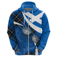 Scottish Thistle Tartan Hoodie Scottish Alba Flag Style - Wonder Print Shop