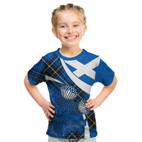Scottish Thistle Tartan Kid T Shirt Scottish Alba Flag Style - Wonder Print Shop