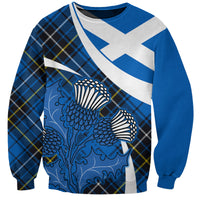 Scottish Thistle Tartan Sweatshirt Scottish Alba Flag Style - Wonder Print Shop
