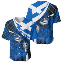 (Custom Personalised) Scottish Thistle Tartan Baseball Jersey Scottish Alba Flag Style LT9 - Wonder Print Shop