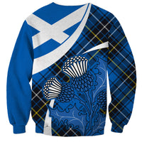 (Custom Personalised) Scottish Thistle Tartan Sweatshirt Scottish Alba Flag Style - Wonder Print Shop