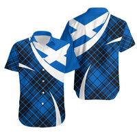 Scottish Alba Flag Hawaiian Shirt Scottish Colourful Tartan Blue Version - Wonder Print Shop
