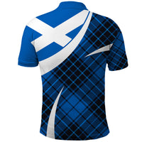 Scottish Alba Flag Polo Shirt Scottish Colourful Tartan Blue Version - Wonder Print Shop