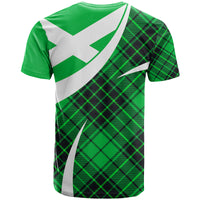 Scottish Alba Flag T Shirt Scottish Colourful Tartan Green Version - Wonder Print Shop