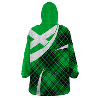 Scottish Alba Flag Wearable Blanket Hoodie Scottish Colourful Tartan Green Version - Wonder Print Shop