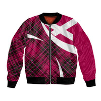 Scottish Alba Flag Bomber Jacket Scottish Colourful Tartan Pink Version LT9 - Wonder Print Shop