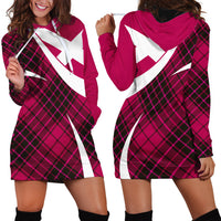 Scottish Alba Flag Hoodie Dress Scottish Colourful Tartan Pink Version - Wonder Print Shop