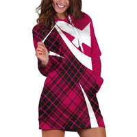 Scottish Alba Flag Hoodie Dress Scottish Colourful Tartan Pink Version - Wonder Print Shop
