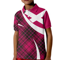 Scottish Alba Flag Polo Shirt for Kid Scottish Colourful Tartan Pink Version - Wonder Print Shop
