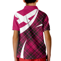 Scottish Alba Flag Polo Shirt for Kid Scottish Colourful Tartan Pink Version - Wonder Print Shop