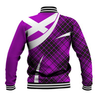 Scottish Alba Flag Baseball Jacket Scottish Colourful Tartan Purple Version LT9 - Wonder Print Shop