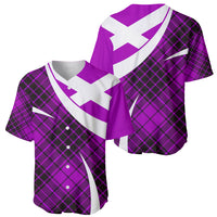 Scottish Alba Flag Baseball Jersey Scottish Colourful Tartan Purple Version LT9 - Wonder Print Shop