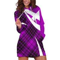 Scottish Alba Flag Hoodie Dress Scottish Colourful Tartan Purple Version - Wonder Print Shop