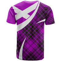 Scottish Alba Flag T Shirt Scottish Colourful Tartan Purple Version - Wonder Print Shop