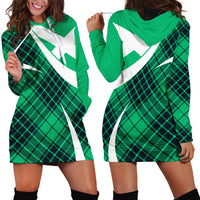 Scottish Alba Flag Hoodie Dress Scottish Colourful Tartan Turquoise Version - Wonder Print Shop