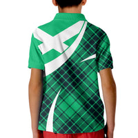 Scottish Alba Flag Polo Shirt for Kid Scottish Colourful Tartan Turquoise Version - Wonder Print Shop