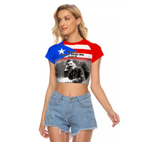 (Custom Personalised) Puerto Rico Raglan Cropped T Shirt Happy Jose de Diego Day - Wonder Print Shop