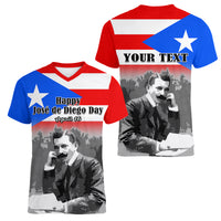 (Custom Personalised) Puerto Rico Women V Neck T Shirt Happy Jose de Diego Day - Wonder Print Shop
