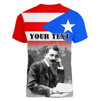 (Custom Personalised) Puerto Rico Women V Neck T Shirt Happy Jose de Diego Day - Wonder Print Shop