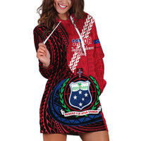 Samoa Hoodie Dress Happy Independence Day Samoan Red Pattern - Wonder Print Shop