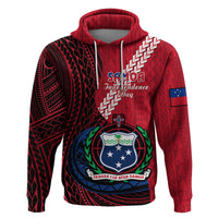 Custom Samoa Hoodie Happy Independence Day Samoan Red Pattern - Wonder Print Shop