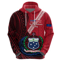 Custom Samoa Hoodie Happy Independence Day Samoan Red Pattern - Wonder Print Shop