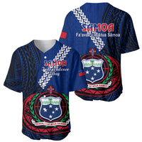 Samoa Baseball Jersey Happy Independence Day Samoan Blue Pattern - Wonder Print Shop