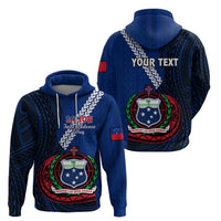 Custom Samoa Hoodie Happy Independence Day Samoan Blue Pattern - Wonder Print Shop