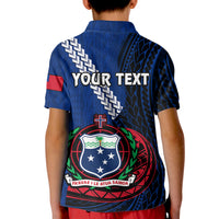 Custom Samoa Polo Shirt for Kid Happy Independence Day Samoan Blue Pattern - Wonder Print Shop
