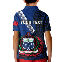 Custom Samoa Polo Shirt for Kid Happy Independence Day Samoan Blue Pattern - Wonder Print Shop