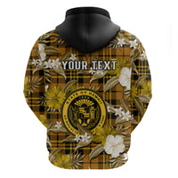 Custom Hawaii State Hoodie Tropical Flowers Mix Tartan Gold Version - Wonder Print Shop