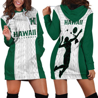 Hawaii Volleyball Hoodie Dress Hawaiian Kakau White Style - Wonder Print Shop