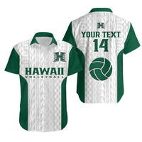 (Custom Text And Number) Hawaii Volleyball Hawaiian Shirt Hawaiian Kakau White Style - Wonder Print Shop