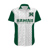 (Custom Text And Number) Hawaii Volleyball Hawaiian Shirt Hawaiian Kakau White Style - Wonder Print Shop