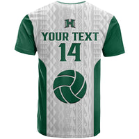 Custom Text And Number Hawaii VolleybT Shirt Hawaiian Kakau White Style - Wonder Print Shop