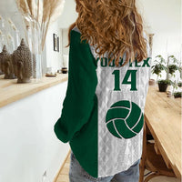 (Custom Text And Number) Hawaii Volleyball Women Casual Shirt Hawaiian Kakau White Style - Wonder Print Shop