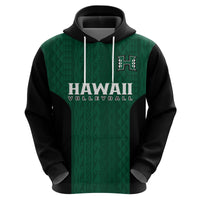 Hawaii Volleyball Hoodie Hawaiian Kakau Green Style - Wonder Print Shop