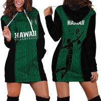 Hawaii Volleyball Hoodie Dress Hawaiian Kakau Green Style - Wonder Print Shop