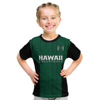 Hawaii Volleyball Kid T Shirt Hawaiian Kakau Green Style - Wonder Print Shop