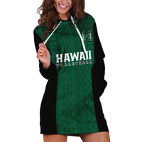 (Custom Text And Number) Hawaii Volleyball Hoodie Dress Hawaiian Kakau Green Style - Wonder Print Shop