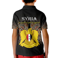 Syria Polo Shirt for Kid Coat Of Arms Mix Syrian Mosaic - Wonder Print Shop