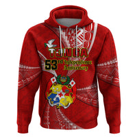 Tonga Hoodie Happy 53rd Independence Anniversary Tongan Pattern - Wonder Print Shop