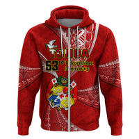Tonga Hoodie Happy 53rd Independence Anniversary Tongan Pattern - Wonder Print Shop
