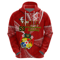 Tonga Hoodie Happy 53rd Independence Anniversary Tongan Pattern - Wonder Print Shop