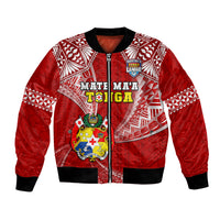 Tonga Rugby Bomber Jacket Mate Maa Tonga Pacific Tongan Ngatu - Wonder Print Shop