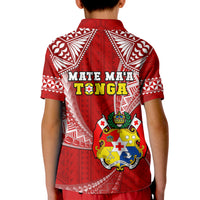 Tonga Rugby Polo Shirt for Kid Mate Maa Tonga Pacific Tongan Ngatu - Wonder Print Shop