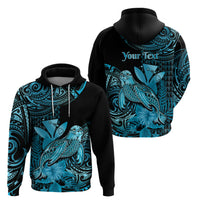 Custom Hawaii Monk Seal Hoodie Polynesian Kakau With Kanaka Turquoise - Wonder Print Shop