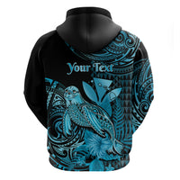 Custom Hawaii Monk Seal Hoodie Polynesian Kakau With Kanaka Turquoise - Wonder Print Shop